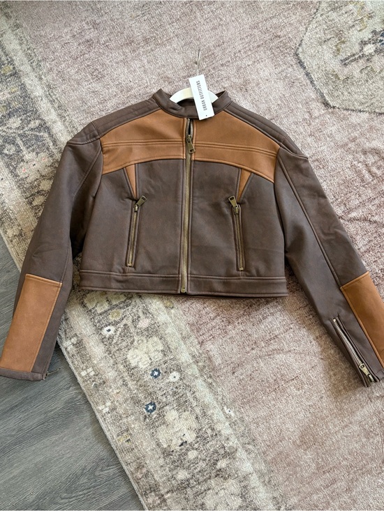 Lioness Jackets & Blazers - Lioness Brown Two-Tone Leather Jacket